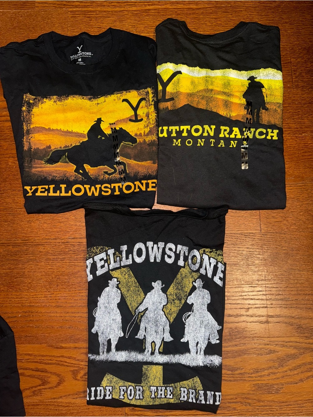 3 brand new yellowstone shirts size medium